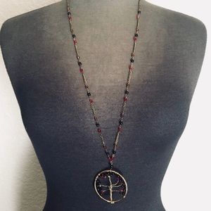 Tree of Life Beaded Wire Necklace